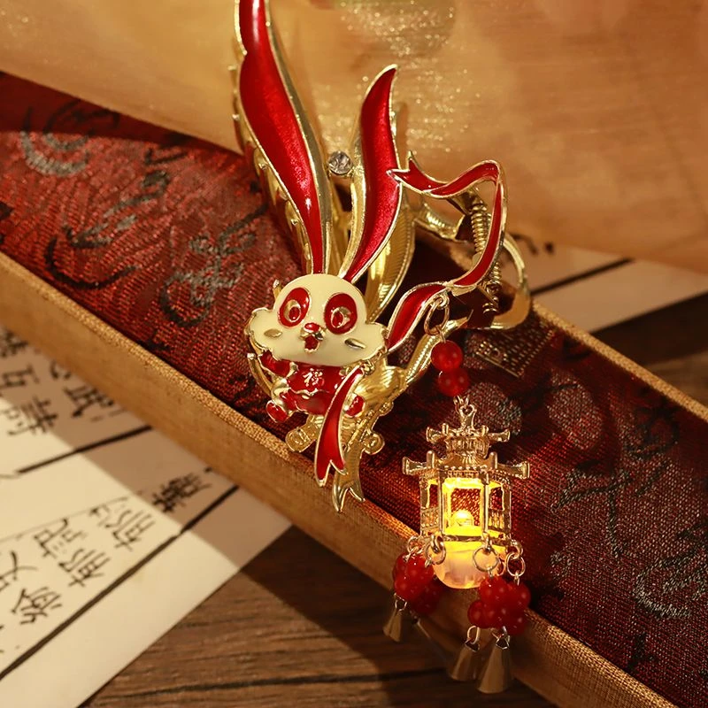 中秋礼物原创龙云当头双面红色龙年抓夹创新百搭中国风发夹头网红