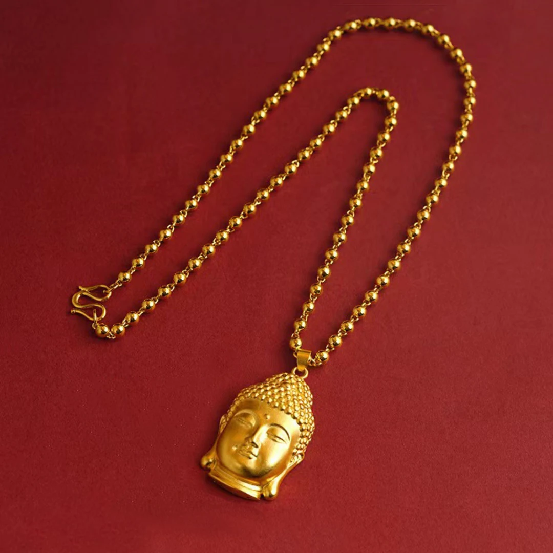 铜合金项链 精品4N圆珠项链配佛头