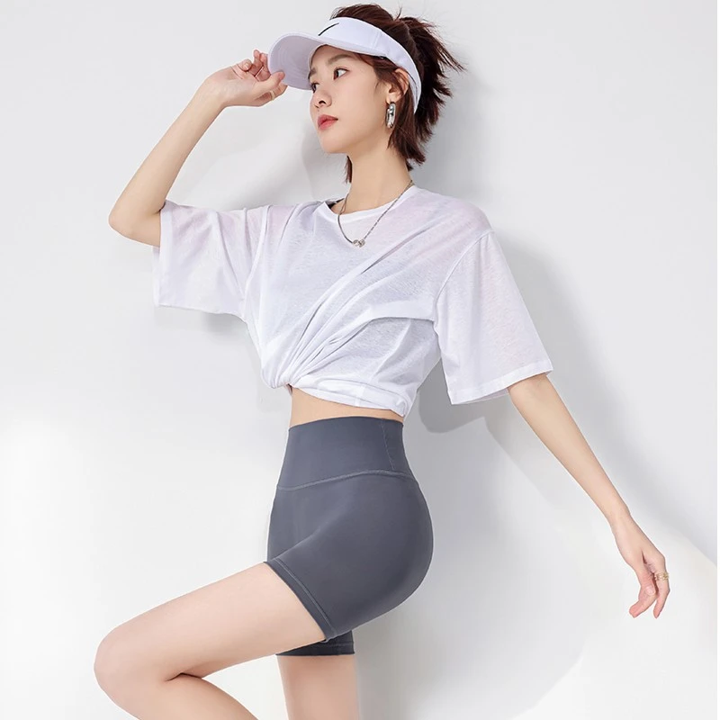 春夏灰色鲨鱼裤高腰显瘦打底裤可外穿骑行提臀无痕芭比裤瑜伽时尚