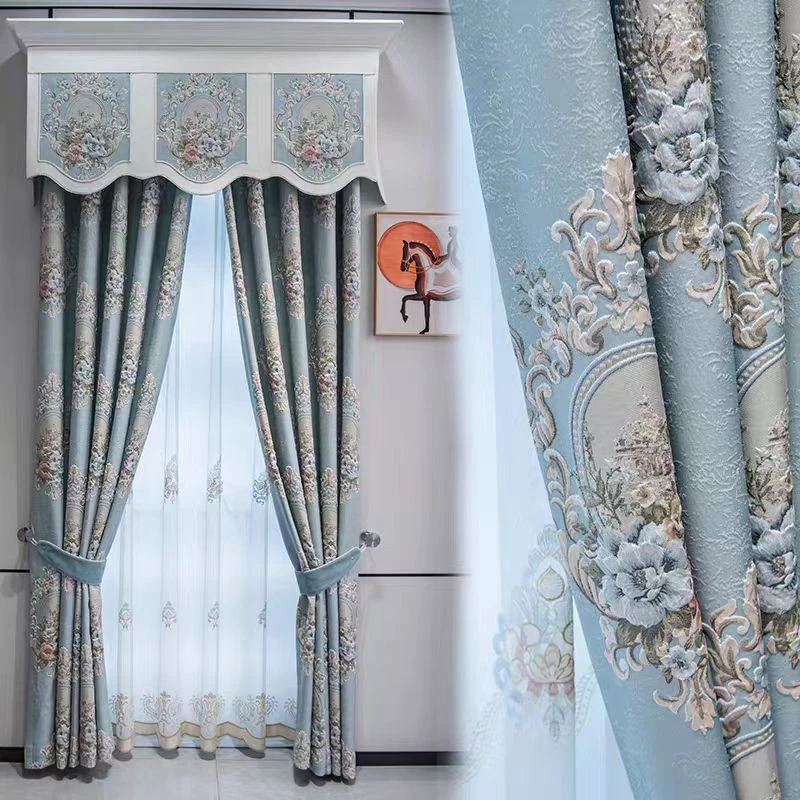 高档浮雕提花欧式法式客厅卧室遮光窗帘