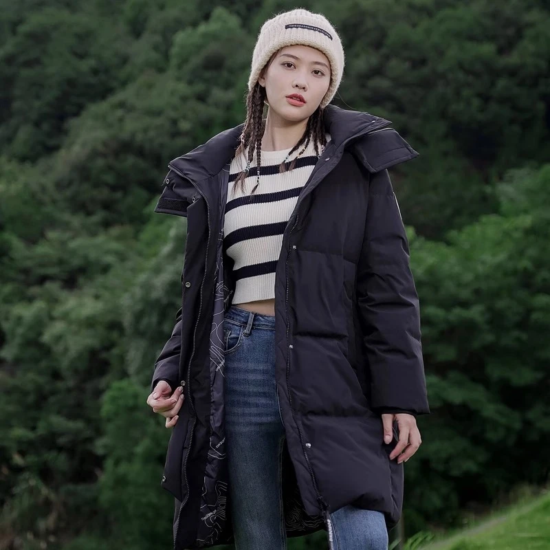 【经典海岸线】波司登冬季中长款断码时尚保暖外套羽绒服女士3064G