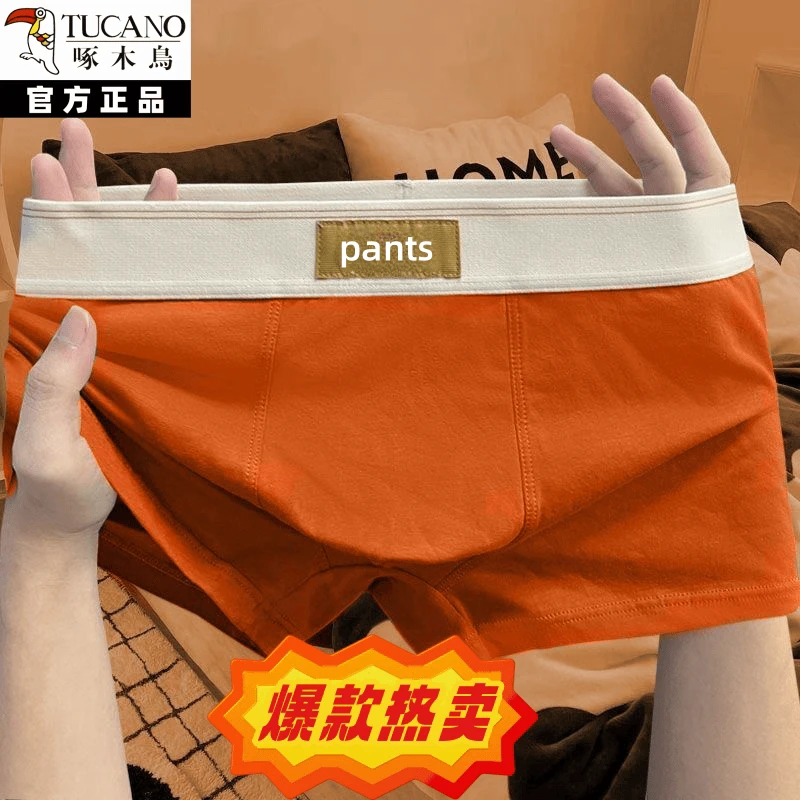 啄木鸟男士内裤纯棉抑菌四角裤衩学生透气宽松男生中腰平角短裤头