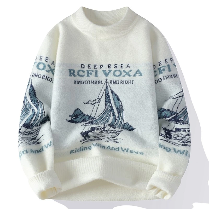 2024秋冬男士针织宽松潮流保暖毛衣---1238