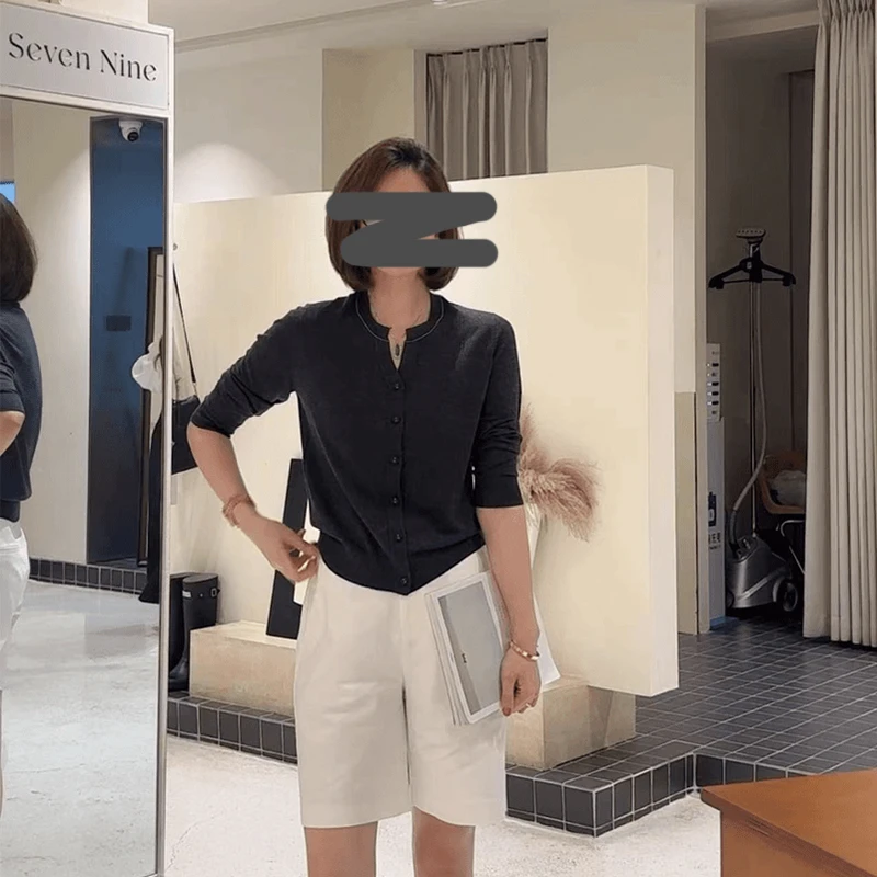 2024新款秋季通勤气质款手工链条款包扣针织开衫