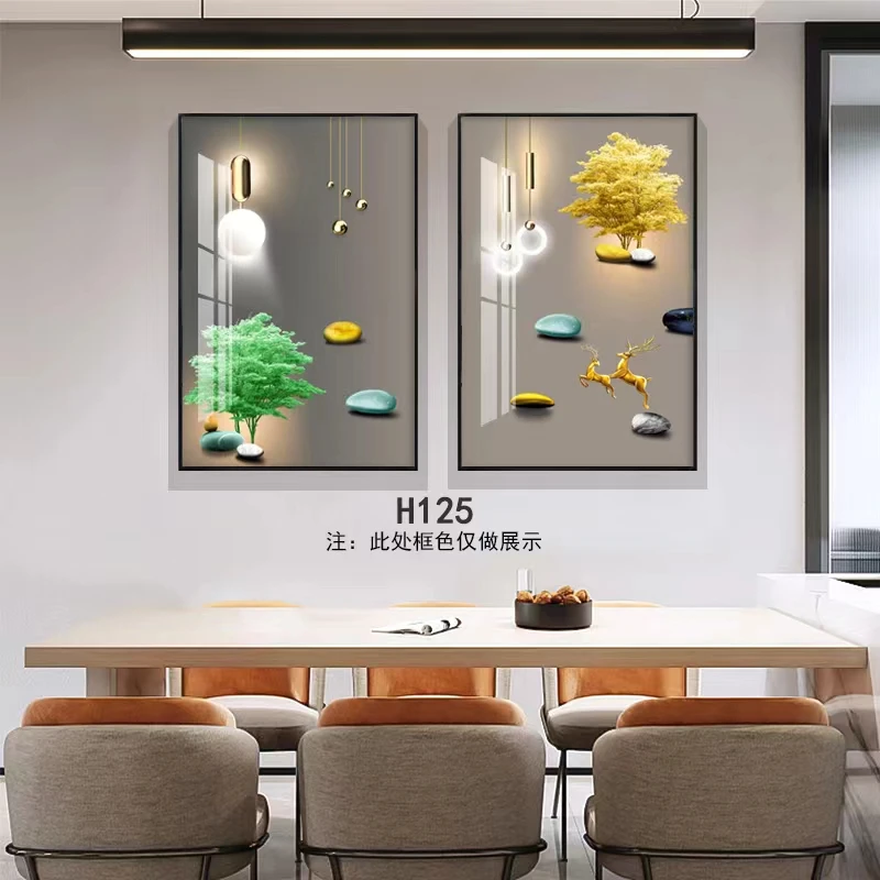餐厅装饰画抽象装饰画晶瓷装饰画轻奢时尚创意简约艺术挂画水晶画