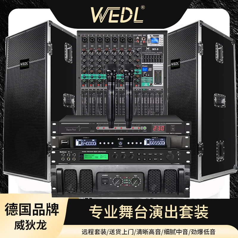 德国WEDLSRX925双十五寸460磁低音航空箱演出套装蓝牙舞台音响