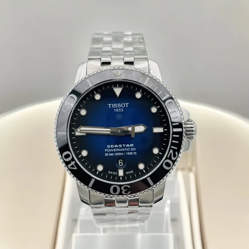 95新 Tissot/天梭 奢宝/海星/蓝盘/43表径/80机芯/瑞士潜水表