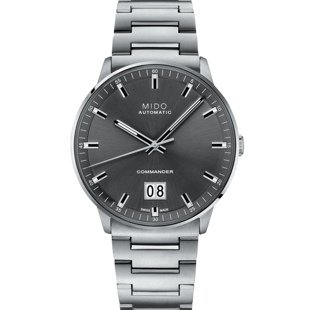 99新 Mido/美度 奢宝/指挥官大日历/42尺寸/男士腕表/灰盘80机芯