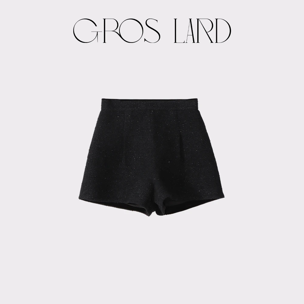 多肉宝贝重工小香风短裤女微胖mm穿搭高腰显瘦百搭短裤LL3112-2