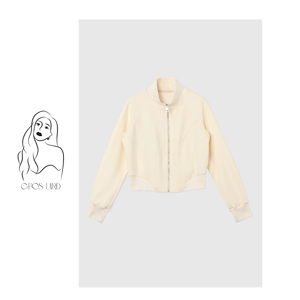 多肉宝贝秋冬加绒加厚立领拉链卫衣上衣女微胖mm穿7B3081