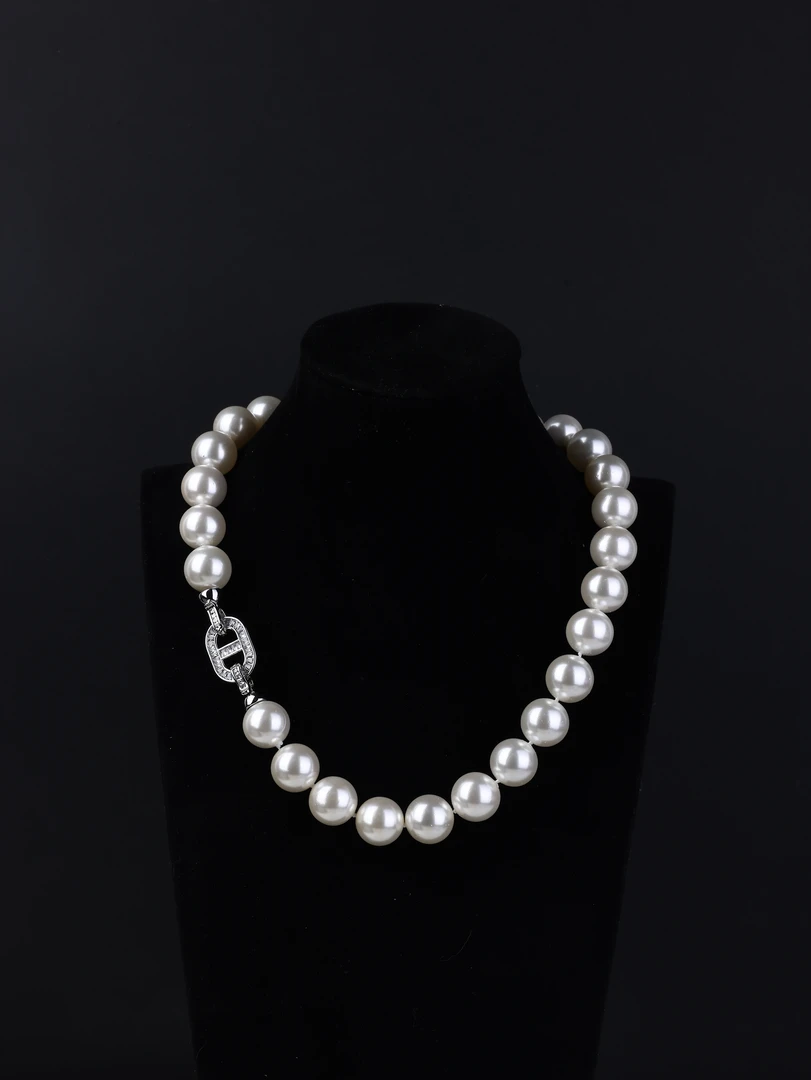 澳洲白珠14mm全珠链气质百搭