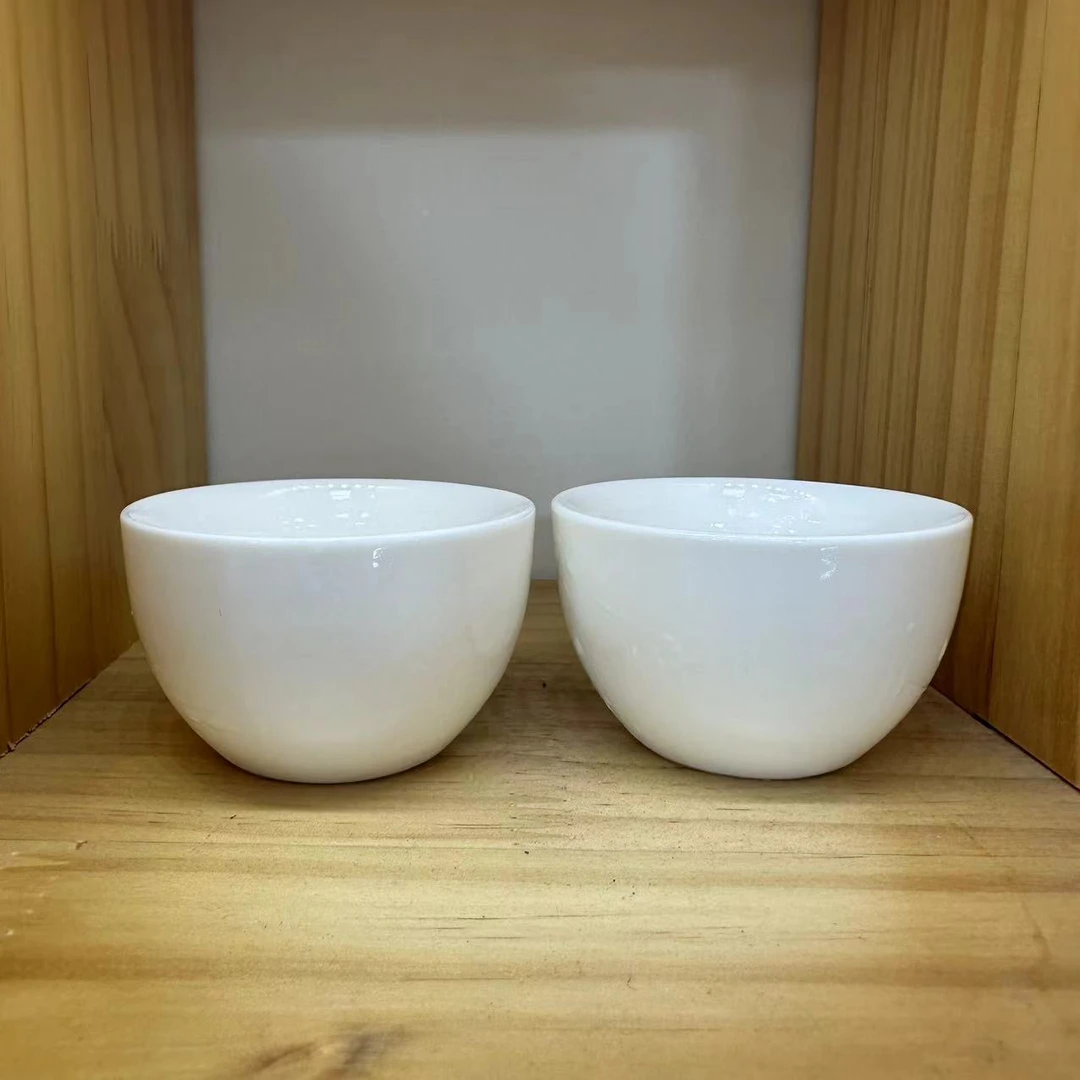 陶瓷茶具品茗杯白瓷一对