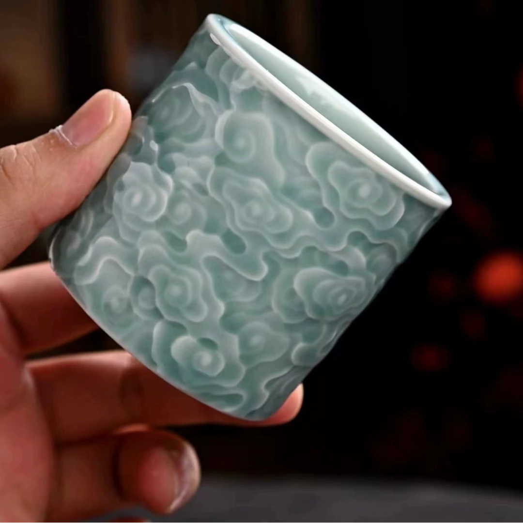 祥云青瓷扳指杯主人杯