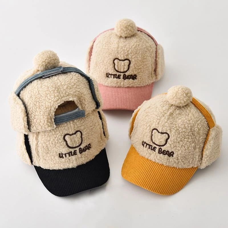 儿童护耳秋冬季男童帽子保暖加厚宝宝鸭舌帽韩版冬天女童棒球帽