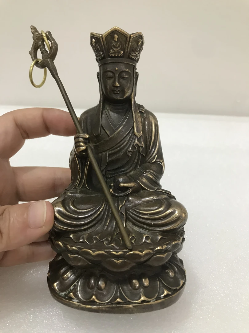 铜坐像地藏王菩萨摆件