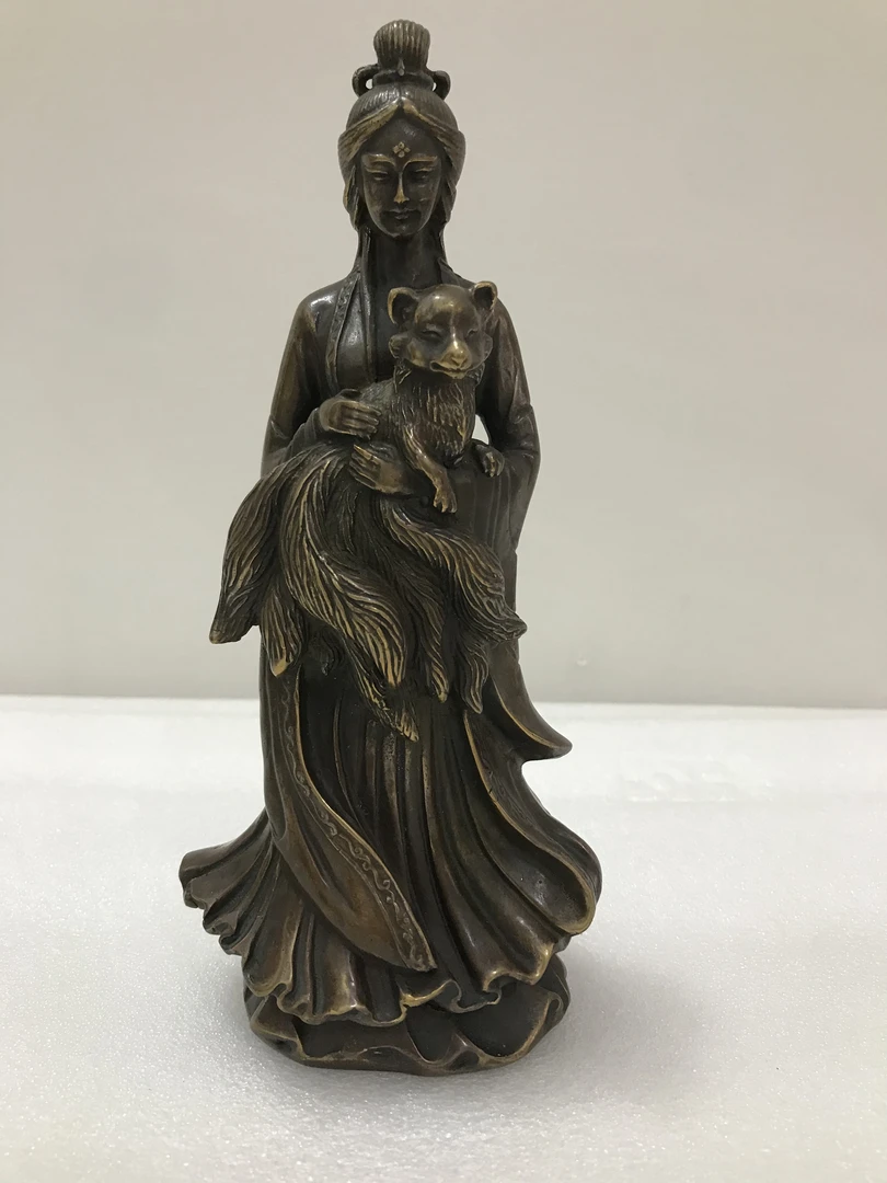 铜九尾狐仙摆件家居摆件