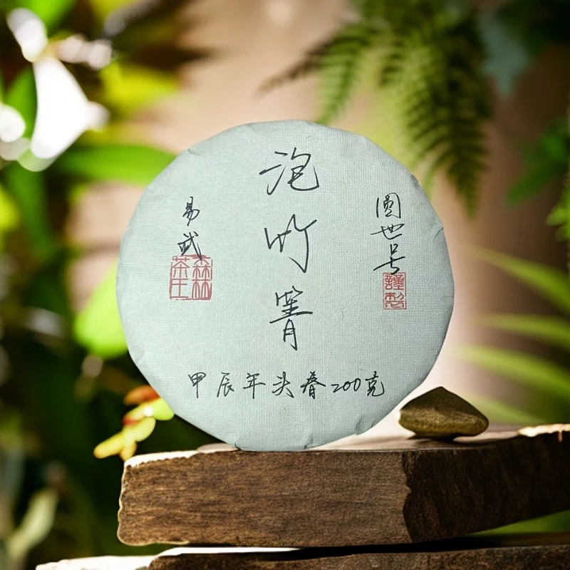 圆世号泡竹箐之巅森林单株2024年头春生茶200克/饼