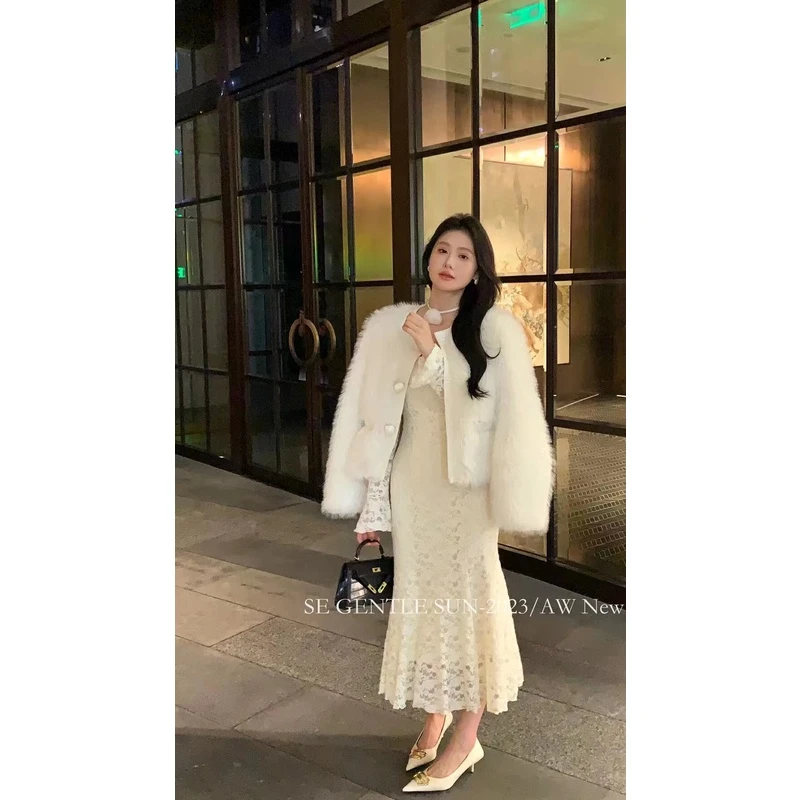 外套小香风气质网红白色时尚名媛大衣外套小香风气质网红气质