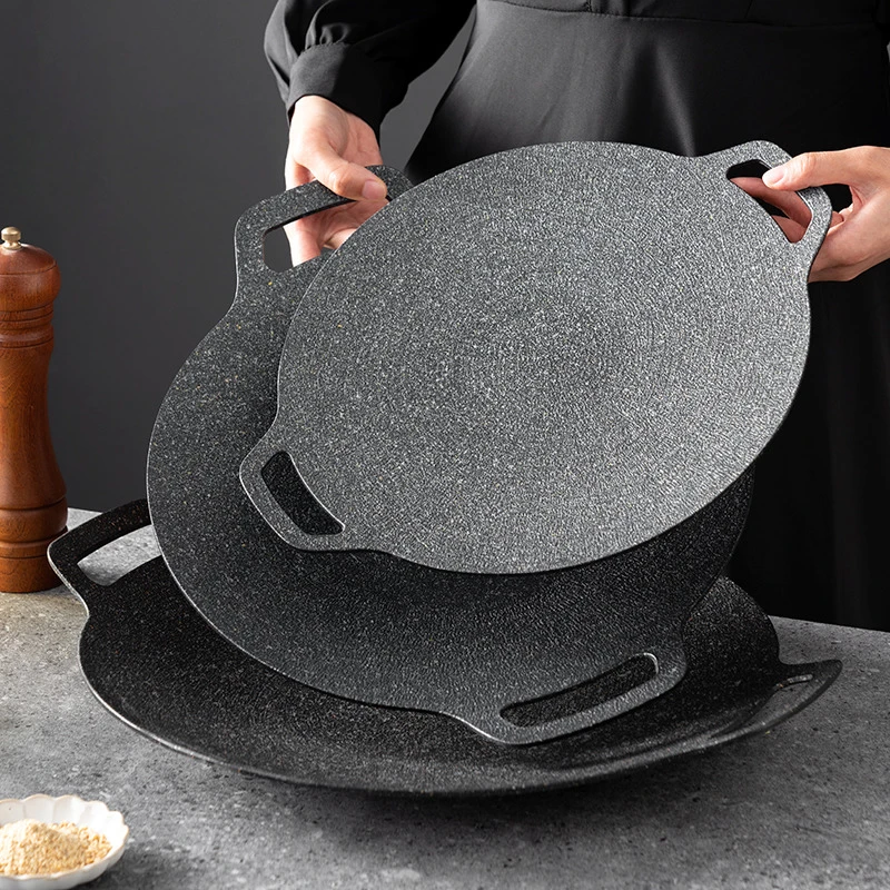 围炉烤肉盘烧烤盘便携性韩式煎烤锅家用不粘麦饭石户外露营铁板烧