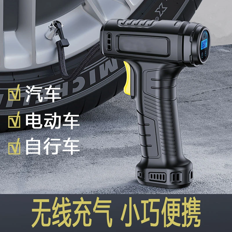 小轿车载充气泵汽车打气泵车用轮胎车胎高压打气筒专用脚踩加气泵