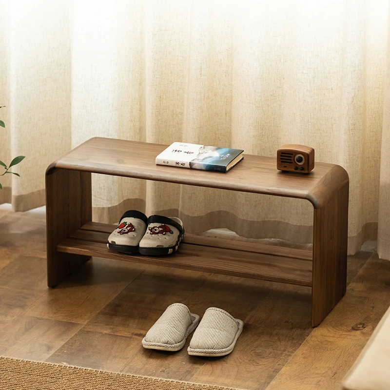 有清堂新中式北美黑胡桃全实木长凳家用简约现代成人换鞋凳长凳