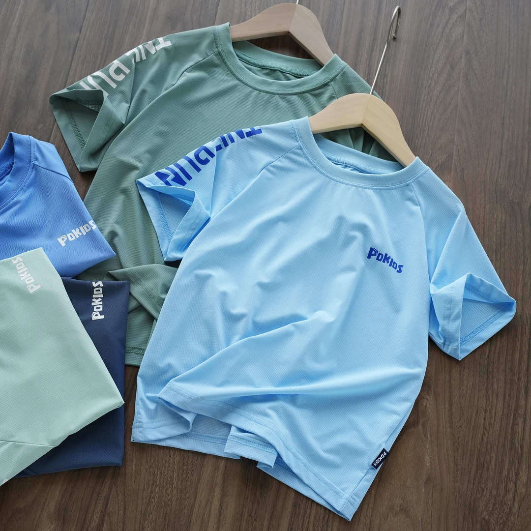 24XS10儿童衣2024新款夏季T恤男童凉爽短袖中大童上衣运动装