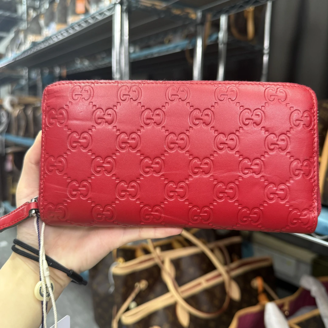 95新 GUCCI/古驰 红色钱包/云海优选/64215