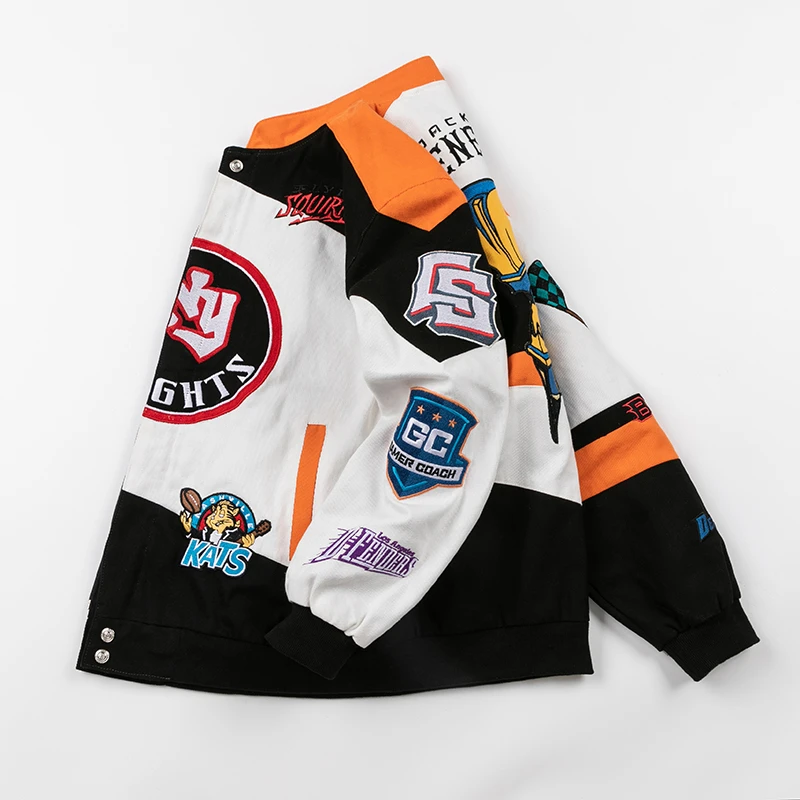 个性机车服男女新款夹克外套棒球服外穿2025加棉加厚刺绣撞色青春
