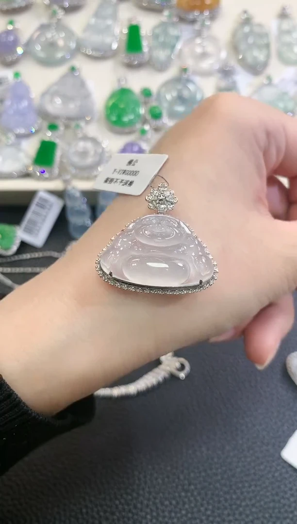 【闪购商品】翡翠吊坠(不含链)18K金镶嵌a77