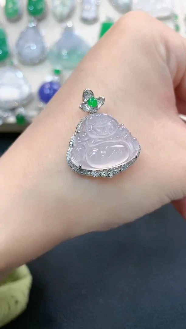 【闪购商品】翡翠吊坠(不含链)18K金镶嵌w44