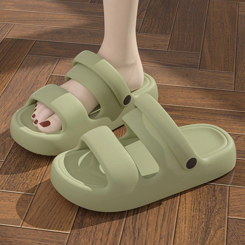 踩屎感2025夏季新款厚底凉拖鞋一鞋两穿男女情侣款防滑沙滩鞋凉鞋