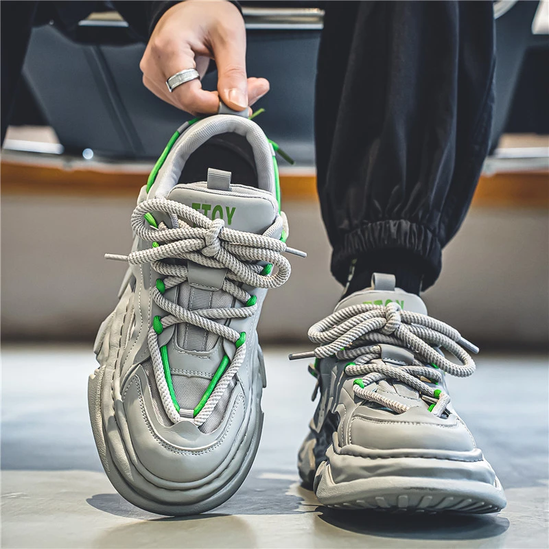 高端轻奢椰子男鞋秋冬季高级感休闲青少年跑步厚底增高休闲运动鞋