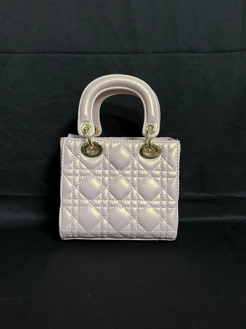 LQ-WITH-QUEEN真皮女包3格哑光粉色-小