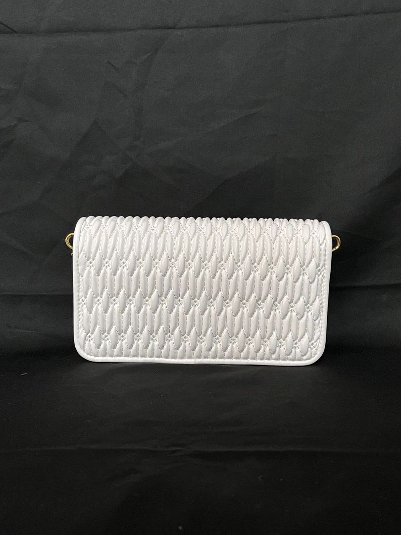 LQ-WITH-QUEEN真皮女包褶皱方版白色