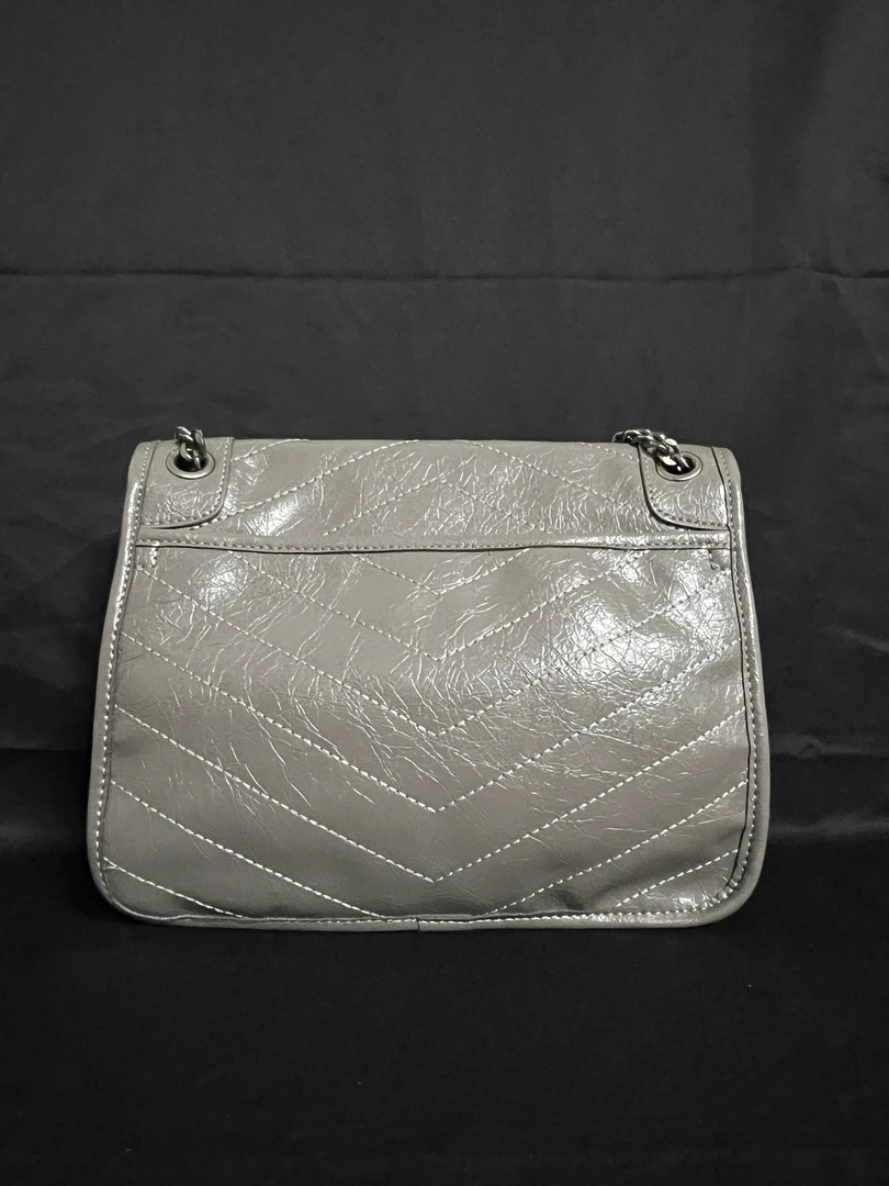 LQ-WITH-QUEEN真皮女包油蜡皮10248灰色-大号