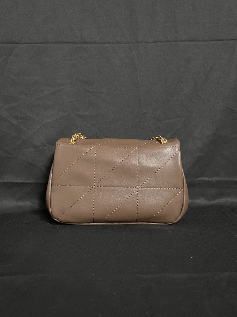 LQ-WITH-QUEEN真皮女包面包米斜挎包咖色