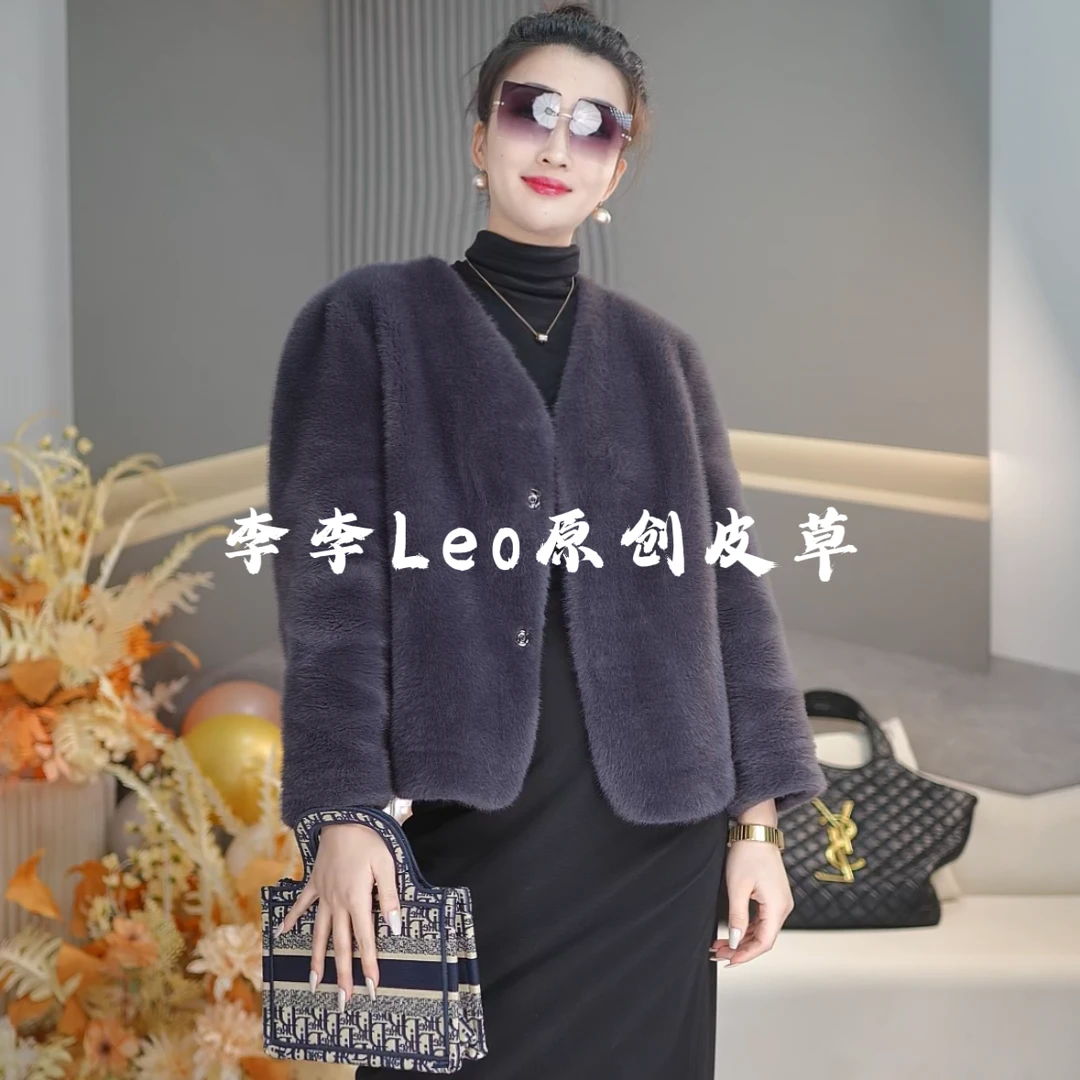 2025新款831北极貂轻奢时尚贵气女士中款气质韩潮外套百搭休闲