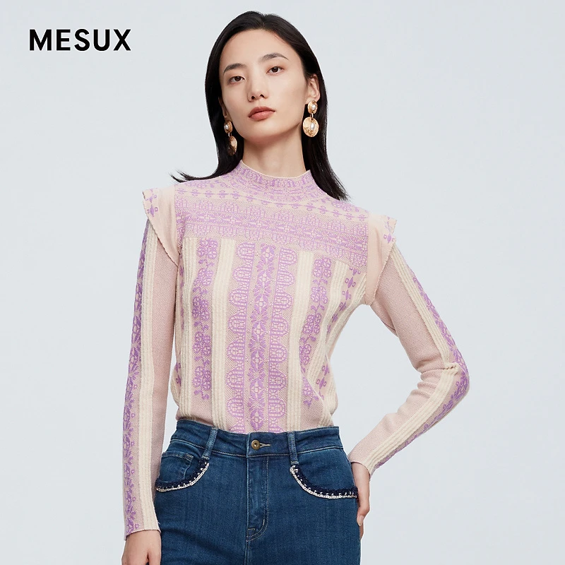 MESUX米岫冬新款提花毛衫MJWUE429