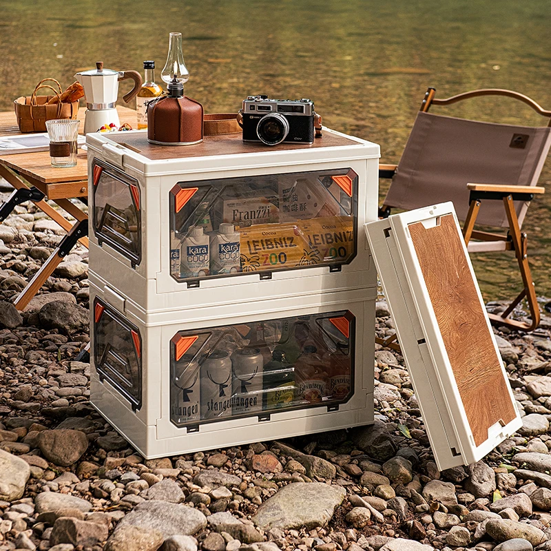 户外便携露营野餐桌收纳箱桌子两用多功能车载大容量折叠箱午餐盒