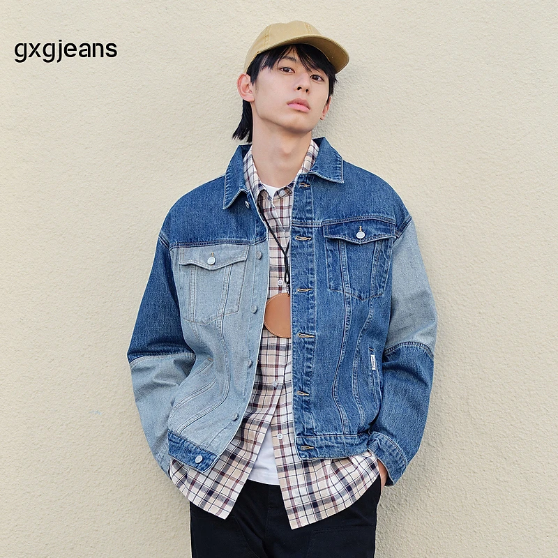 gxgjeans春季新款翻领牛仔夹克JHF1E800391
