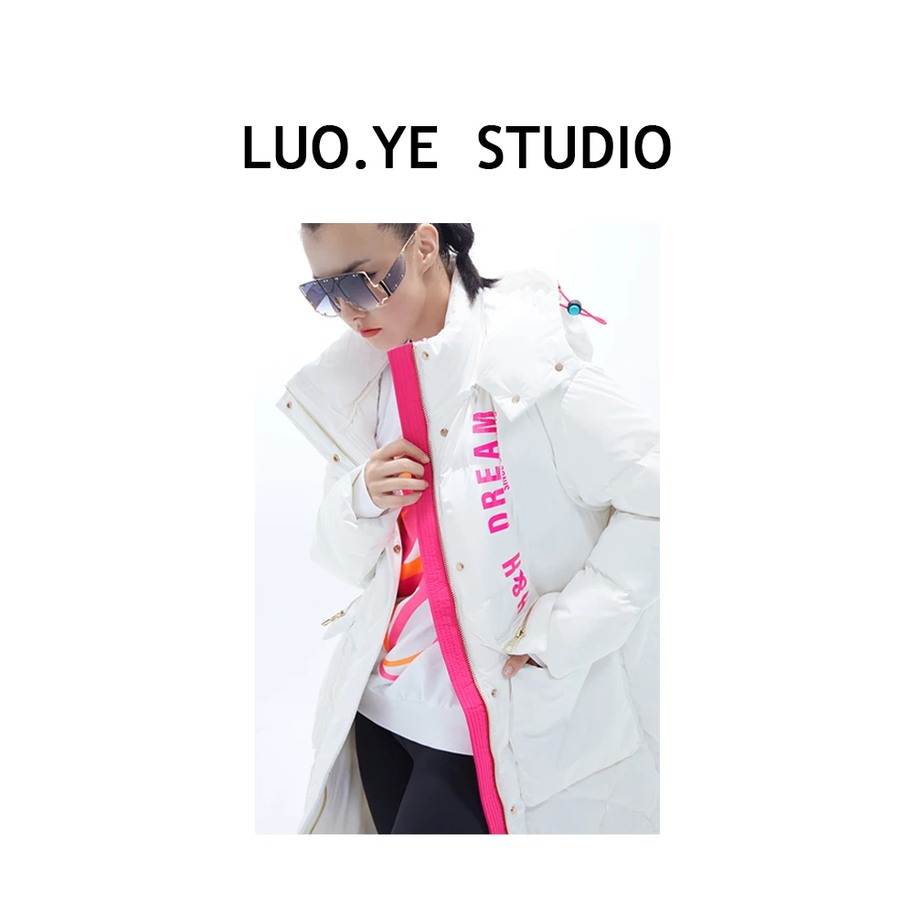 罗爷 · 【暖冬多巴胺】免洗女中长款羽绒服加厚宽松白鸭绒保暖外套