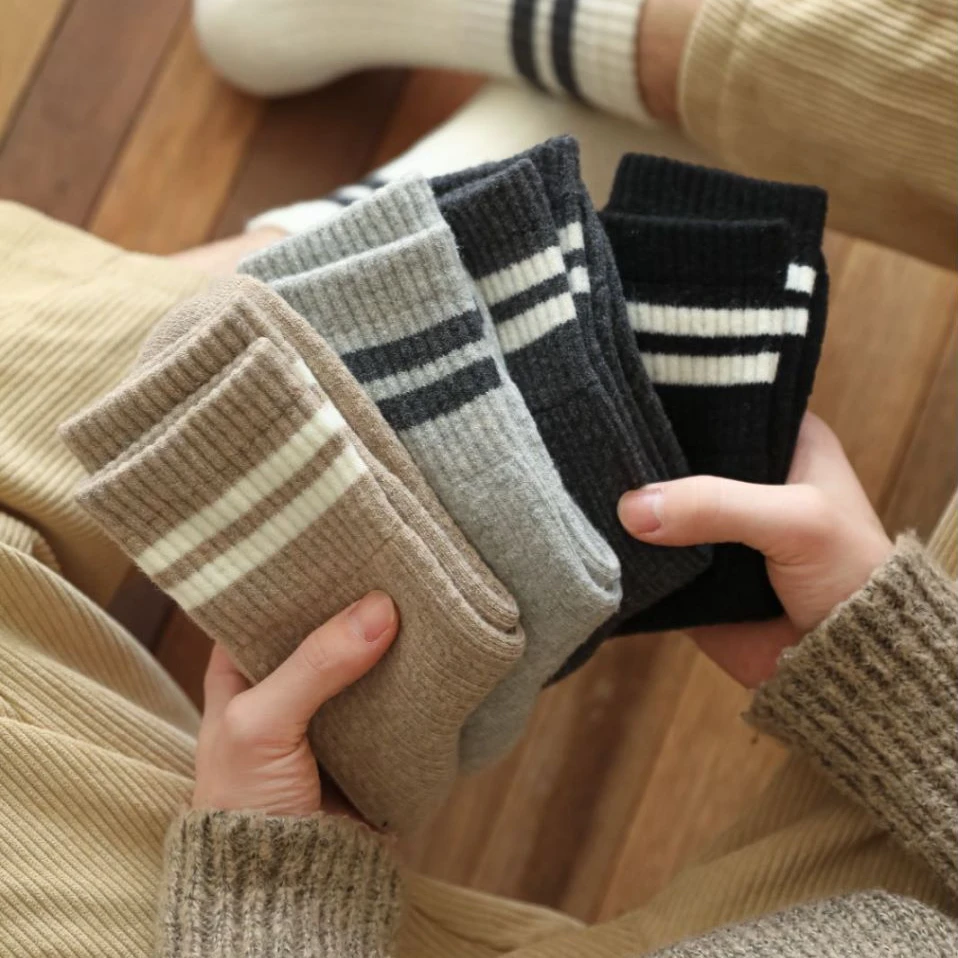 秋冬加厚男士羊绒毛圈袜保暖简约轻奢高级