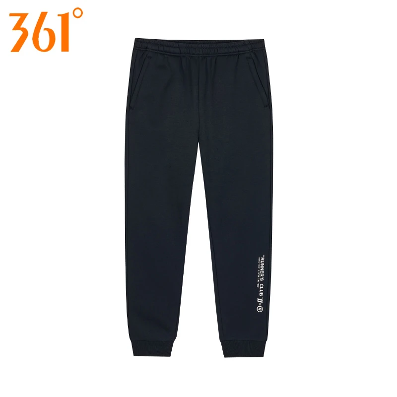 361°男士加绒运动裤2023秋冬加厚束脚收口休闲裤针织透气舒适长裤