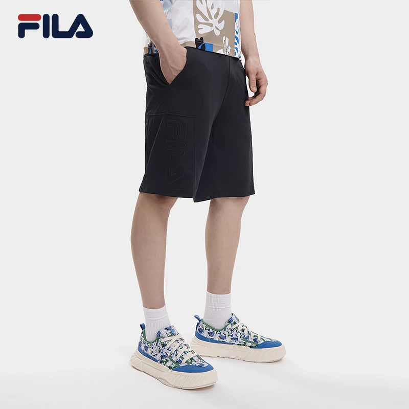 FILA斐乐男子夏季休闲运动舒适户外短裤F11M338602F
