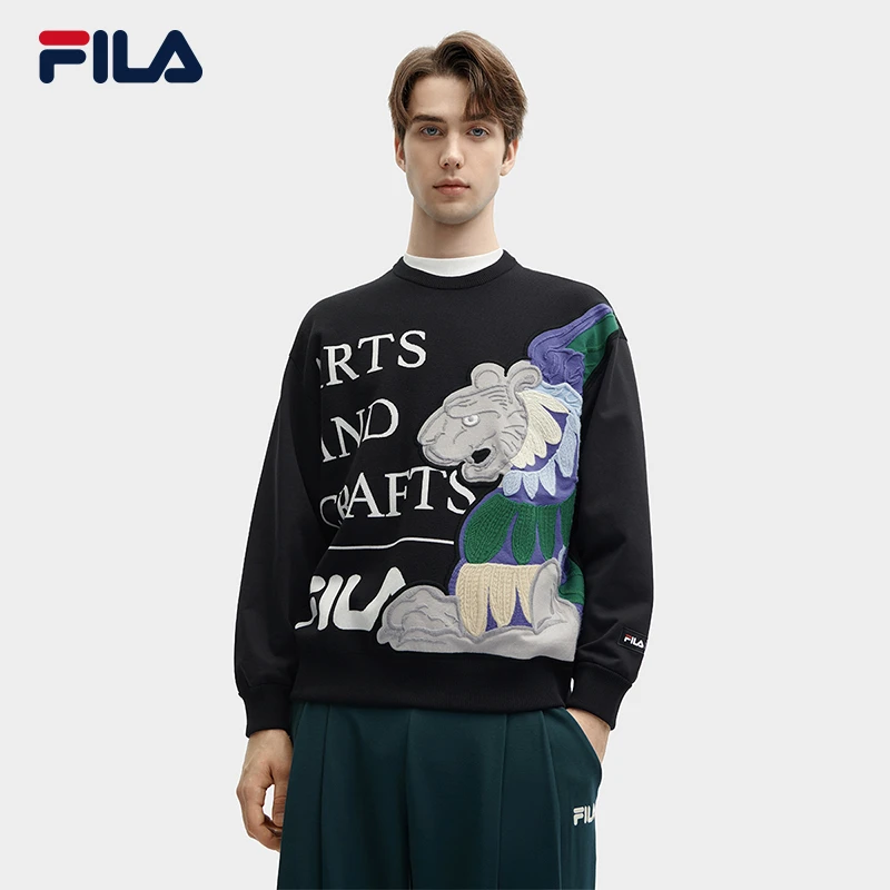 【V&A联名摩根系列】FILA/斐乐冬季男子宽松休闲卫衣F11M418203F