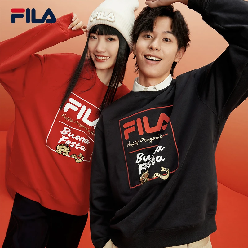 FILA/斐乐情侣款冬季宽松休闲户外舒适百搭运动卫衣F11U419201F