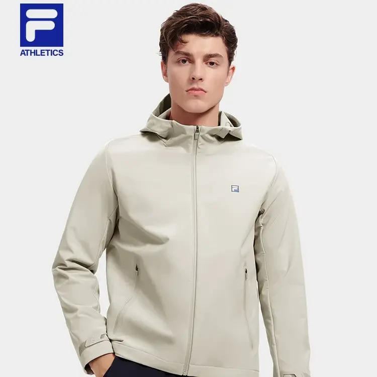 Fila/斐乐男子【弹力防泼水软壳外套】运动连帽上衣A51M411703A