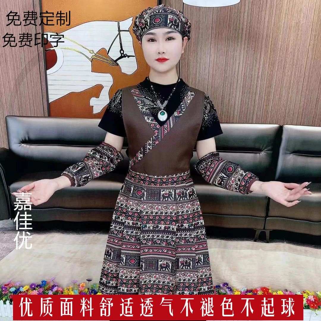 【超值】复古风手工马面围裙防水防油防污成人民族风家用做饭