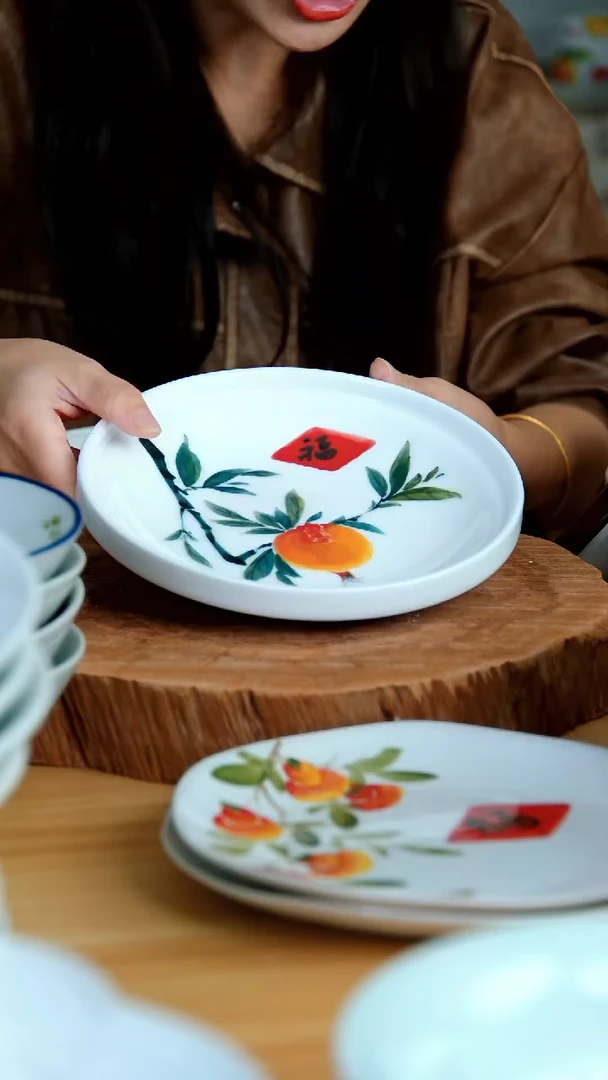 【闪购商品】碗景德镇手绘陶瓷餐具高温釉下彩碗盘
