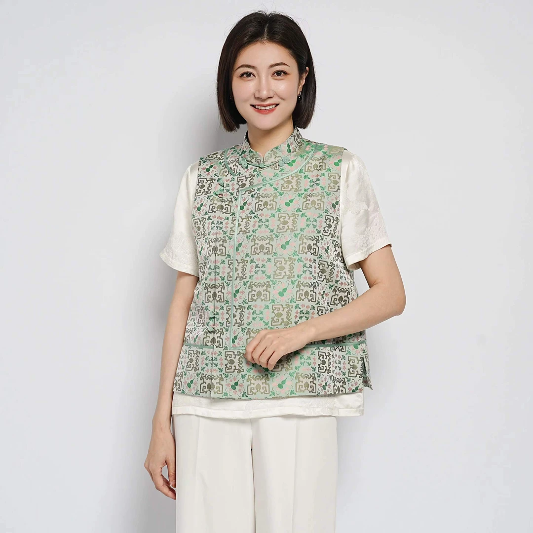 【栖香锦】上久楷福禄满堂纹宋锦 新中式  国风马甲